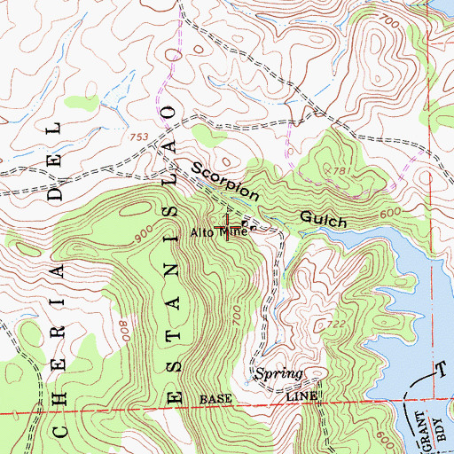 Topographic Map of Alto Mine, CA