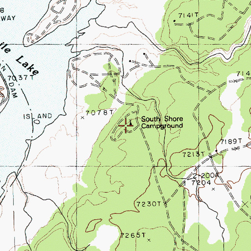 Topographic Map of South Shore Campground, AZ