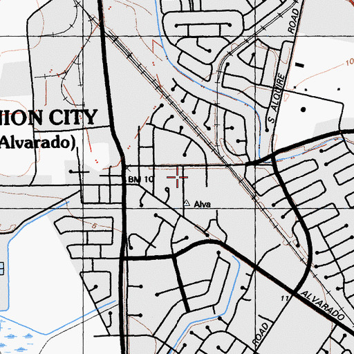 Topographic Map of Alvarado Elementary School, CA