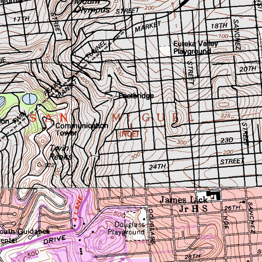 Topographic Map of Alvarado Elementary School, CA