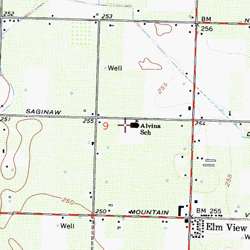 Topographic Map of Alvina Elementary Charter School, CA