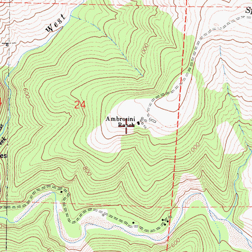 Topographic Map of Ambrosini Ranch, CA