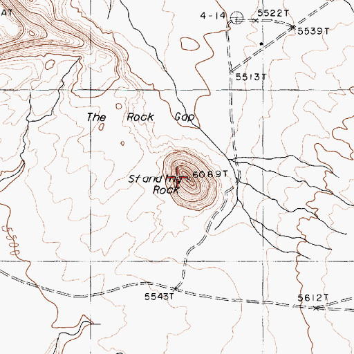 Topographic Map of Standing Rock, AZ