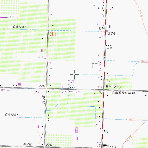Topographic Map of American Colony Canal, CA