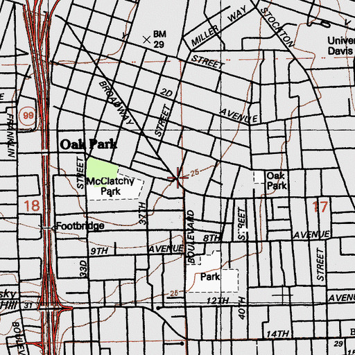 Topographic Map of American Legion High School, CA