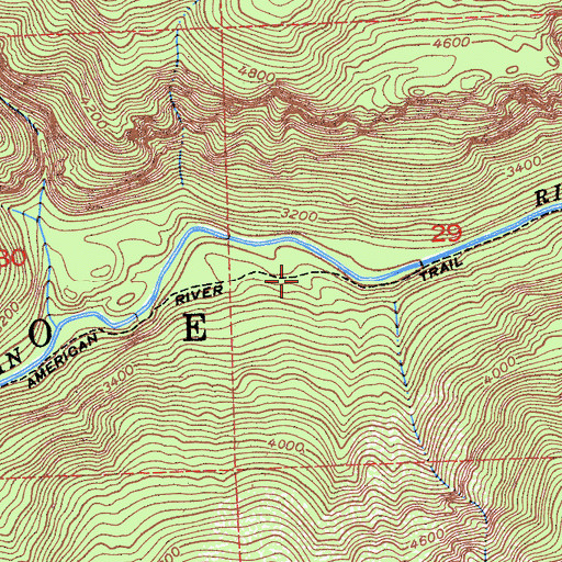 Topographic Map of American River Trail, CA