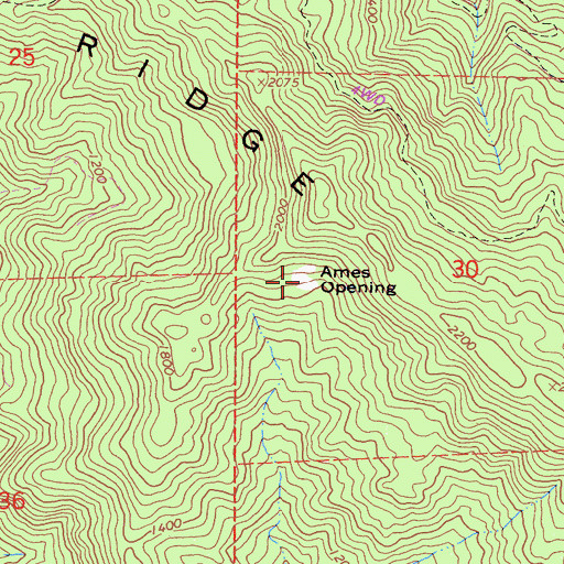 Topographic Map of Ames Opening, CA
