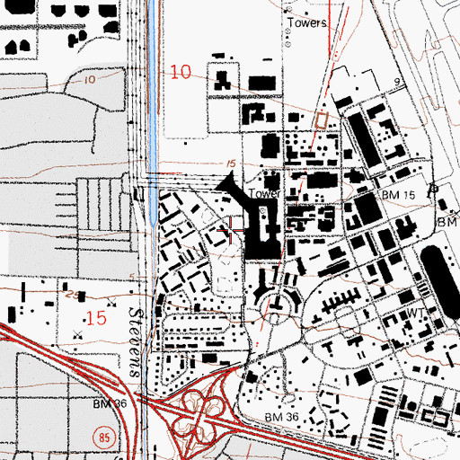 Topographic Map of Ames Research Center, CA