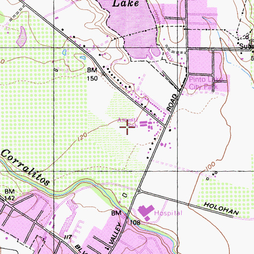 Topographic Map of Amesti Elementary School, CA