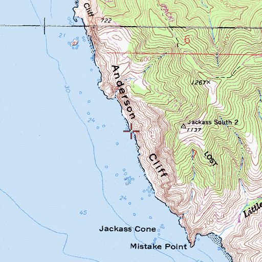Topographic Map of Anderson Cliff, CA