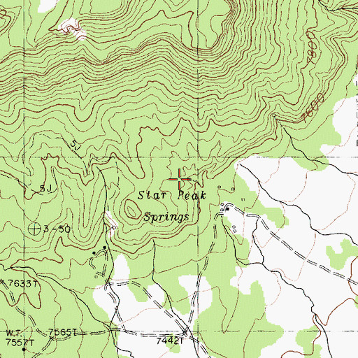 Topographic Map of Star Peak Springs, AZ