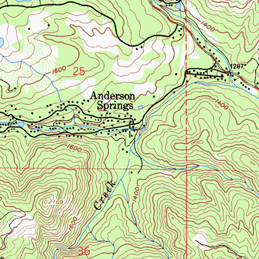 Topographic Map of Anderson Creek, CA