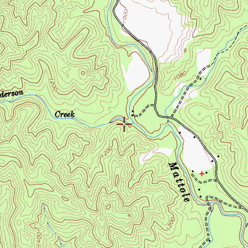 Topographic Map of Anderson Creek, CA