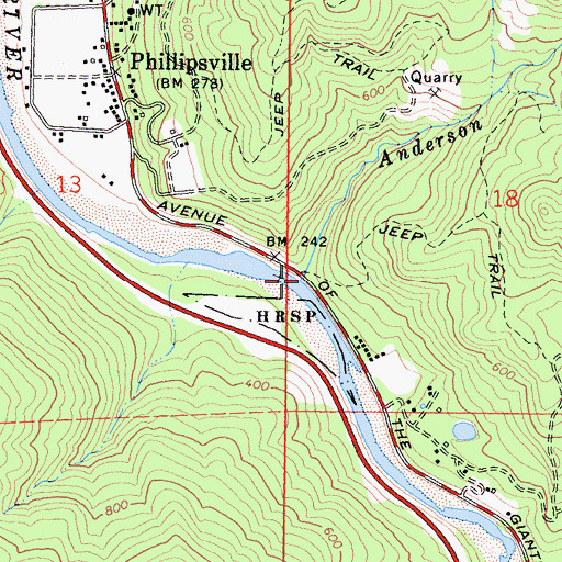 Topographic Map of Anderson Creek, CA