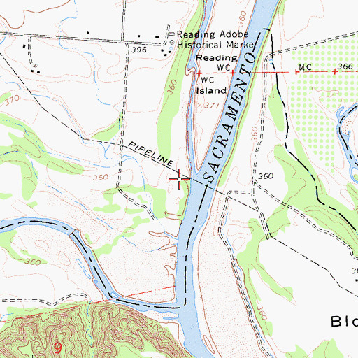 Topographic Map of Anderson Creek, CA