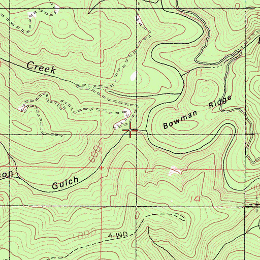 Topographic Map of Anderson Gulch, CA