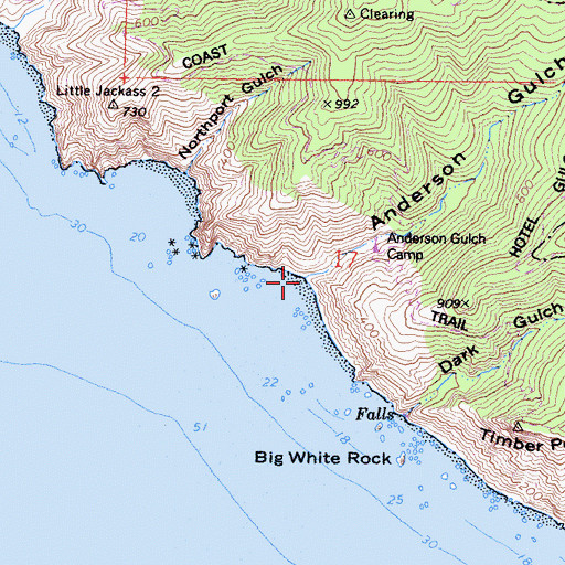 Topographic Map of Anderson Gulch, CA