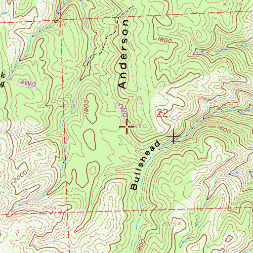 Topographic Map of Anderson Mountain, CA
