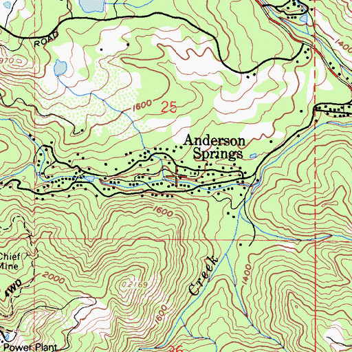 Topographic Map of Anderson Springs, CA