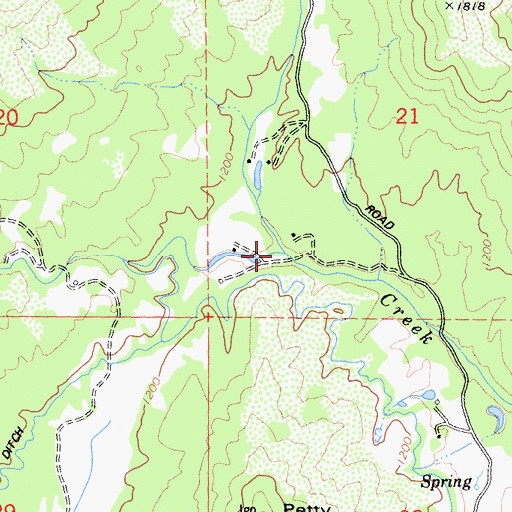 Topographic Map of Andrews Creek, CA