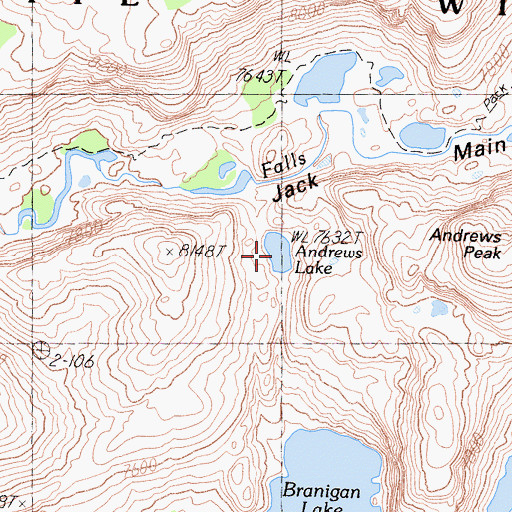 Topographic Map of Andrews Lake, CA