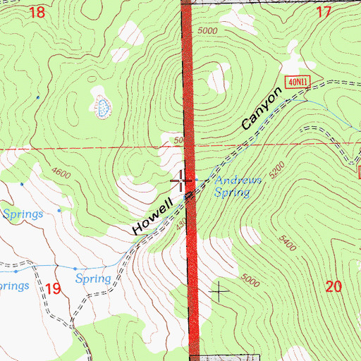Topographic Map of Andrews Spring, CA