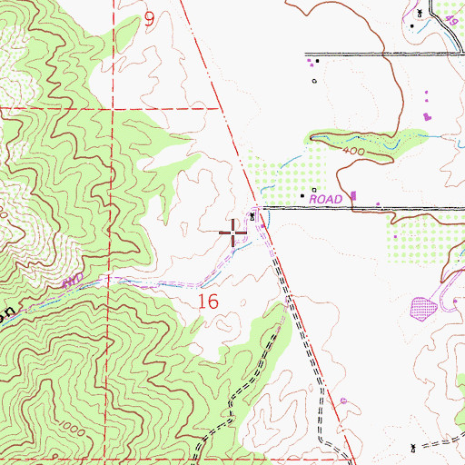 Topographic Map of Angus Canyon, CA
