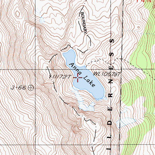 Topographic Map of Anna Lake, CA