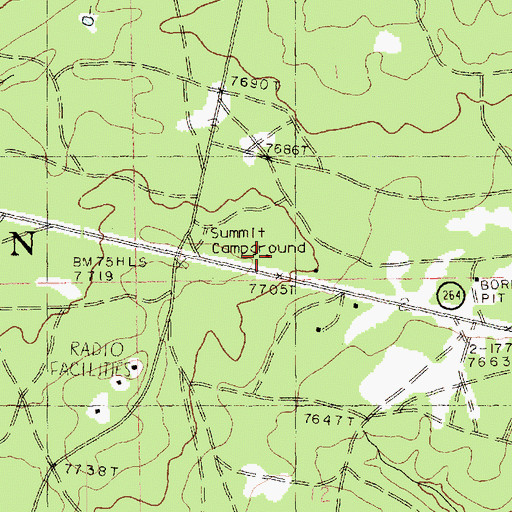 Topographic Map of Summit Campground, AZ