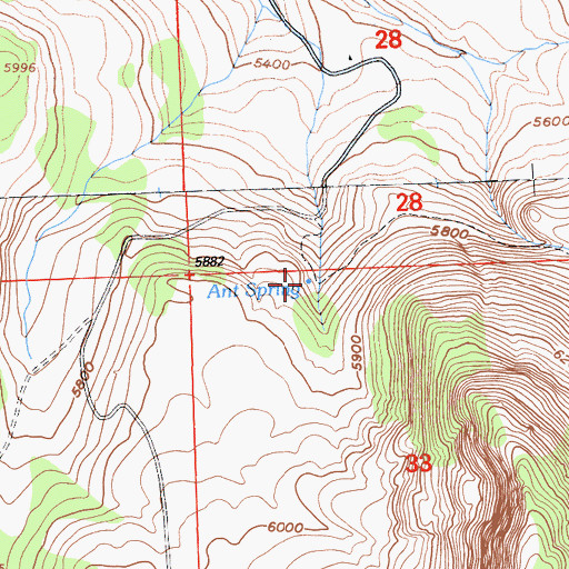 Topographic Map of Ant Spring, CA