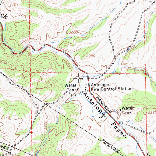 Topographic Map of Antelope Creek, CA