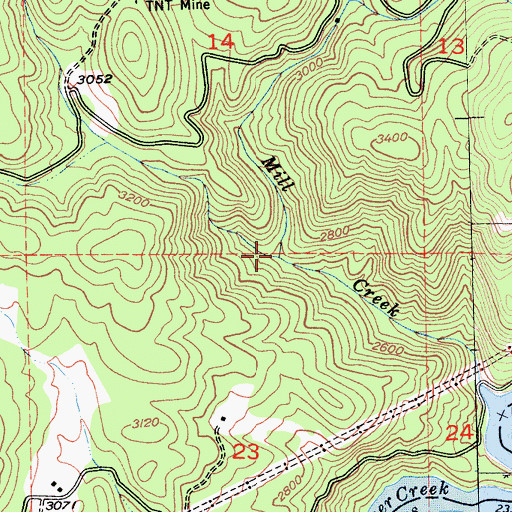 Topographic Map of Antelope Creek, CA