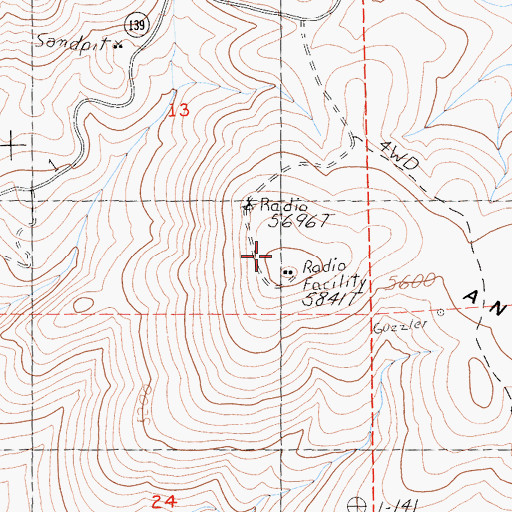 Topographic Map of Antelope Mountain, CA