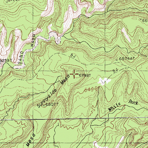 Topographic Map of Sunnyside Mesa, AZ