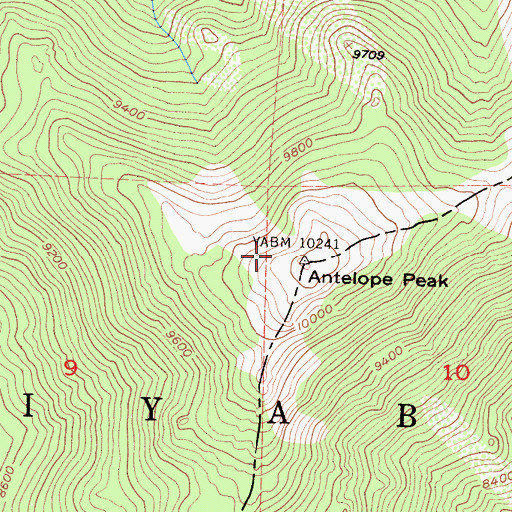 Topographic Map of Antelope Peak, CA