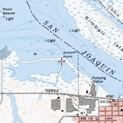 Topographic Map of Antioch Point, CA