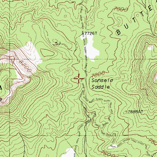 Topographic Map of Sunsela Saddle, AZ