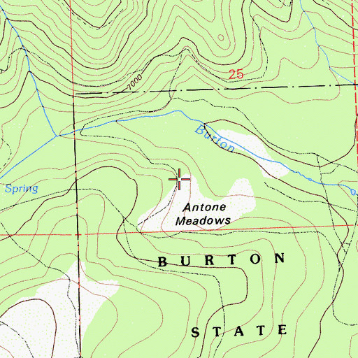 Topographic Map of Antone Meadows, CA
