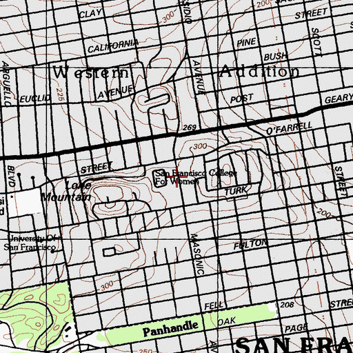 Topographic Map of Anza School, CA