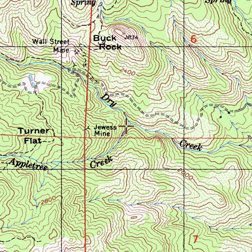 Topographic Map of Appletree Creek, CA