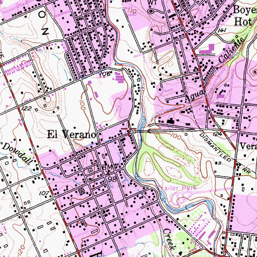 Topographic Map of Agua Caliente Creek, CA