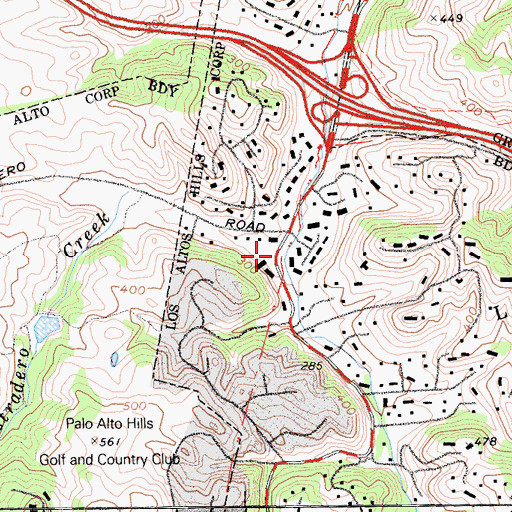 Topographic Map of Arastradero Creek, CA