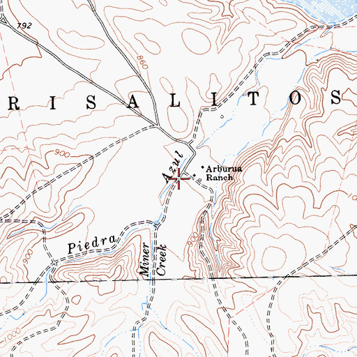 Topographic Map of Arburua Ranch, CA
