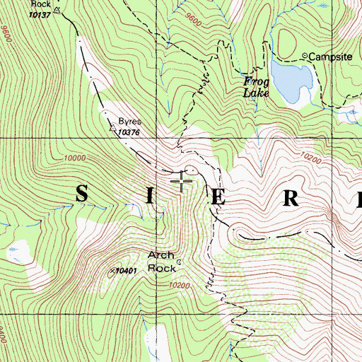 Topographic Map of Arch Rock, CA