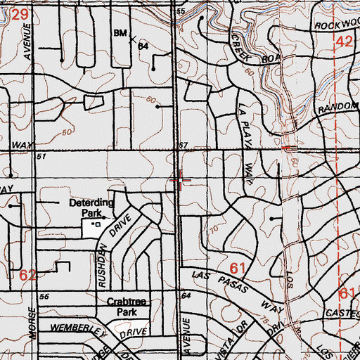 Topographic Map of Arden Middle School, CA