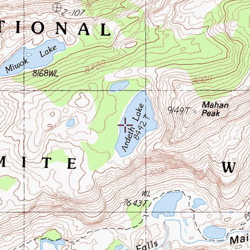 Topographic Map of Ardeth Lake, CA