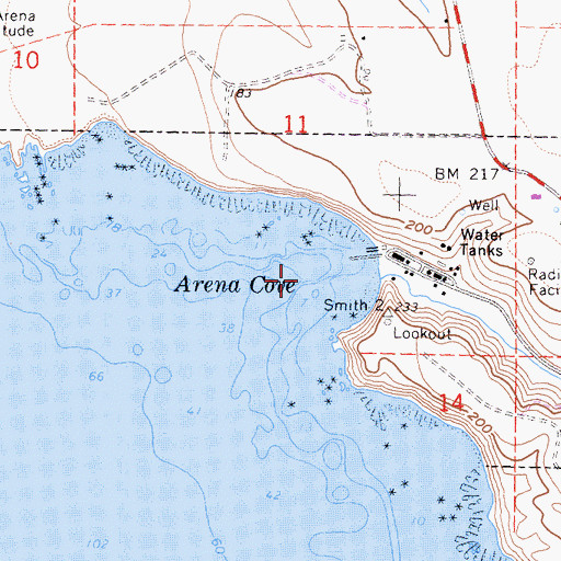 Topographic Map of Arena Cove, CA