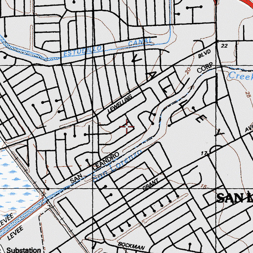 Topographic Map of Argonne School, CA