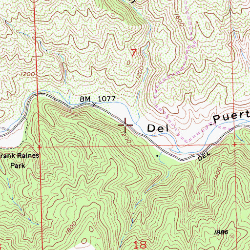 Topographic Map of Arkansas Canyon, CA