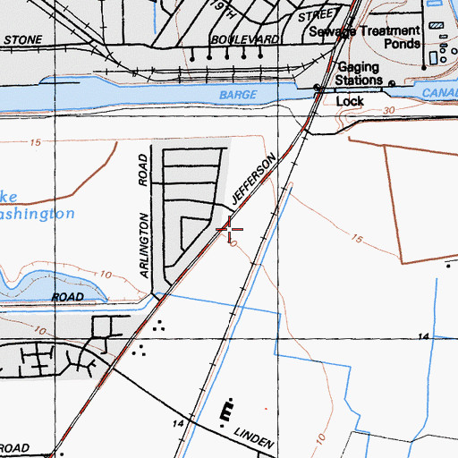 Topographic Map of Arlingtion Oaks School, CA